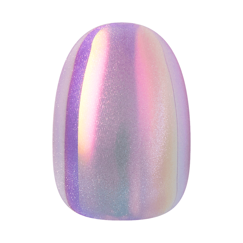 Kiss Glam Embellished Press On Fake Glue Nails - One n Only | Design, Pink & Purple, Short, Round official pack