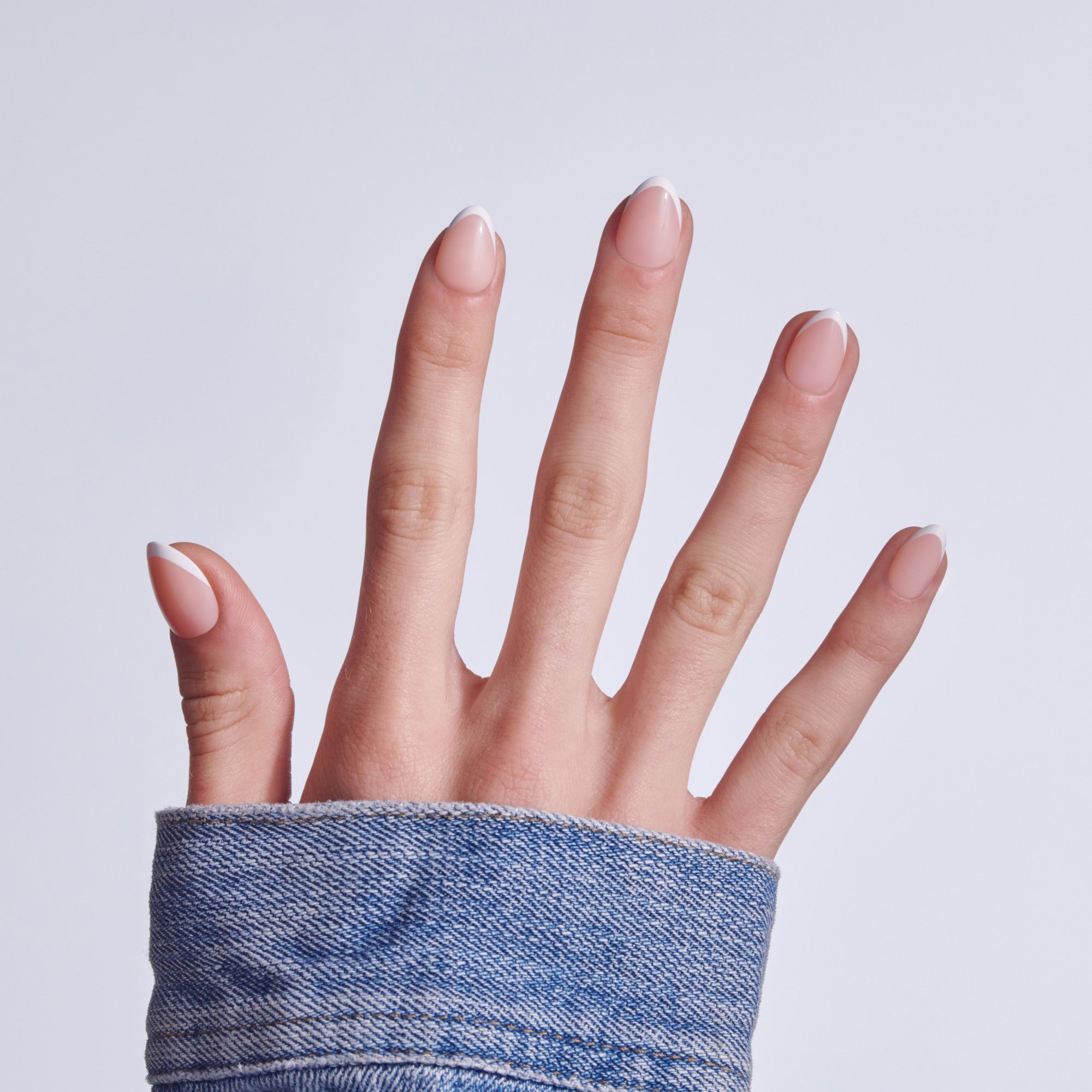 Kiss Core French Press On Fake Glue Nails - Passionate | French Tips, White, Short, Almond official pack