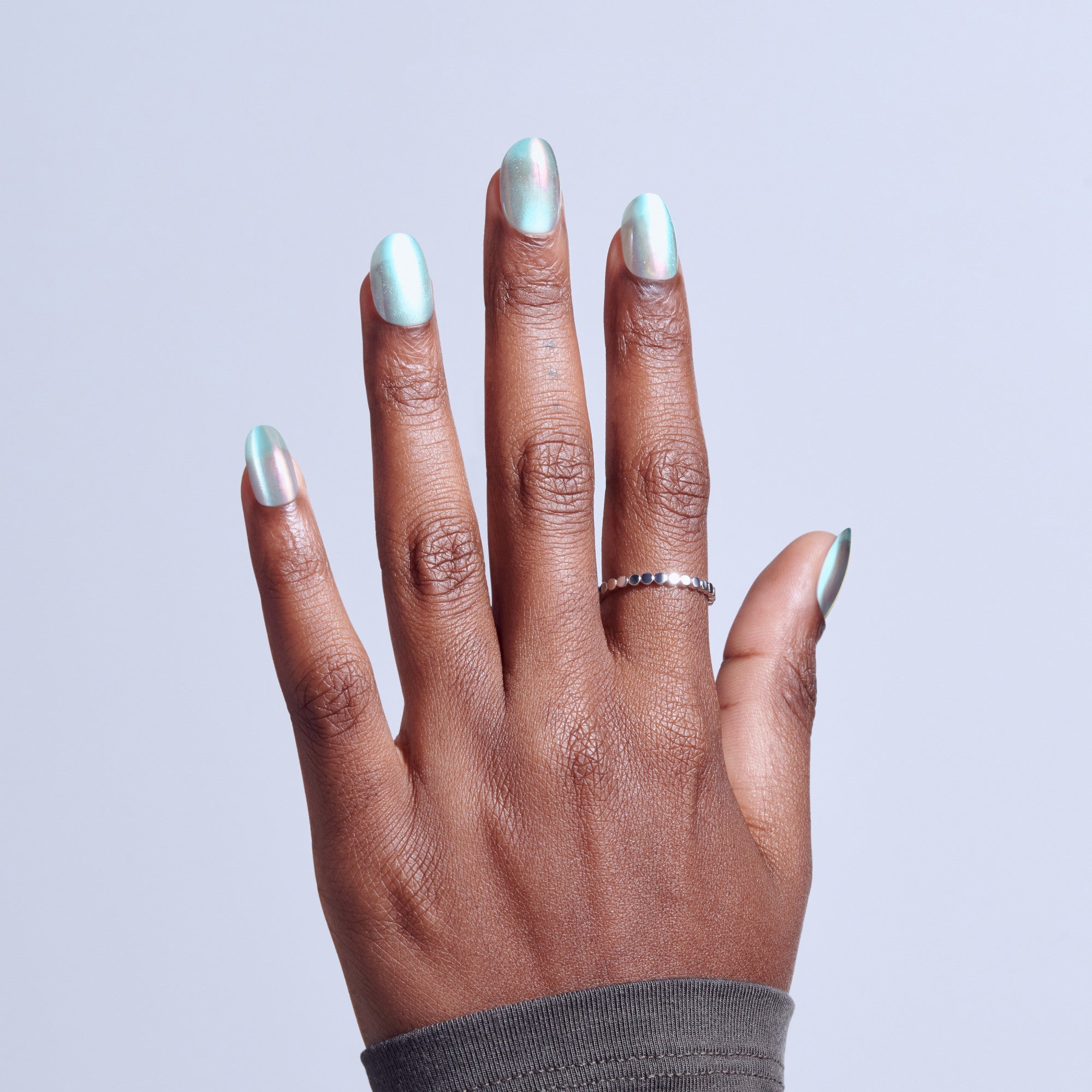 Kiss Glam Embellished Press On Fake Glue Nails - Celestique | Design, Blue, Short, Round official pack