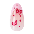 Kiss Core Design Press On Fake Glue Nails - Signature | Design, Pink, Medium, Almond official pack
