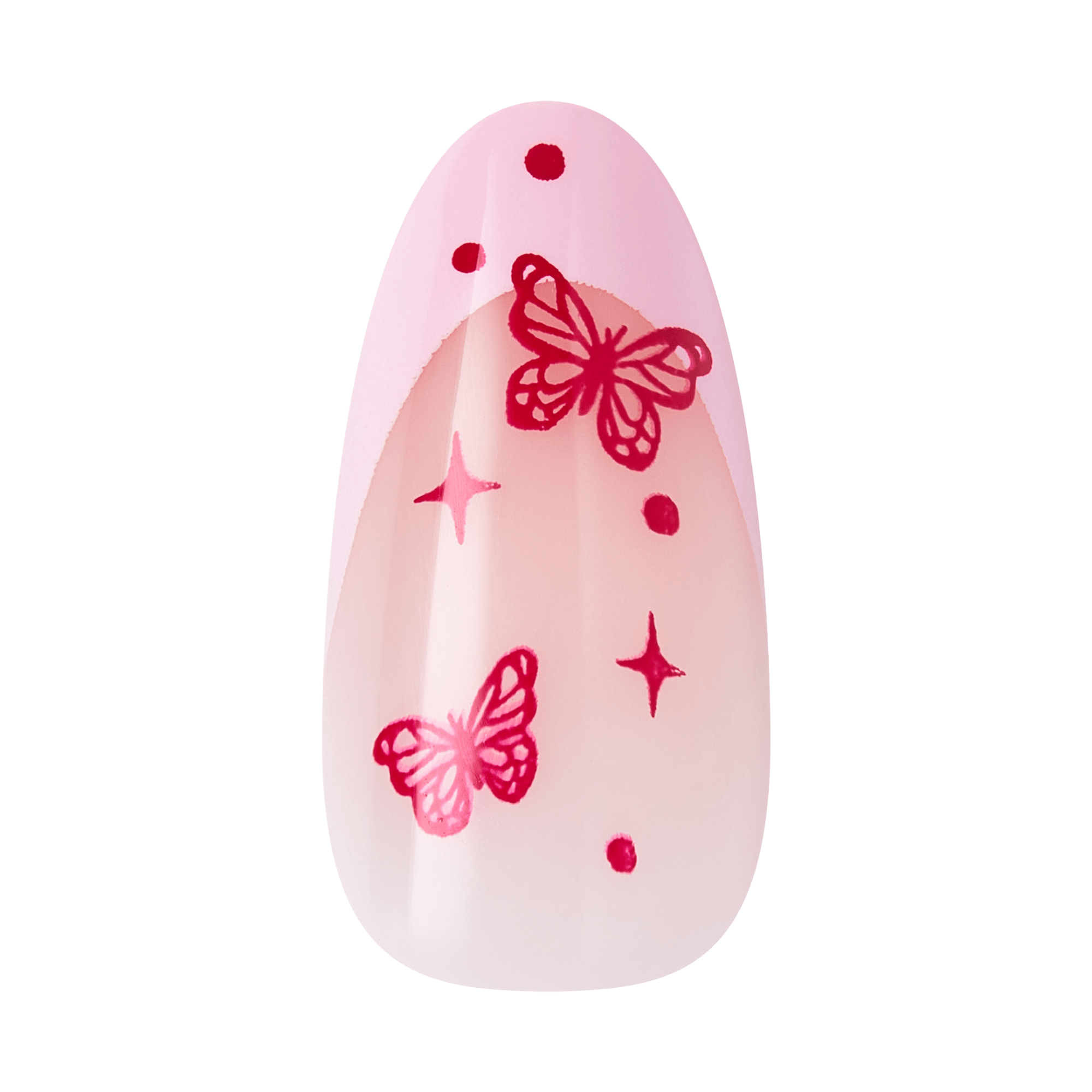 Kiss Core Design Press On Fake Glue Nails - Signature | Design, Pink, Medium, Almond official pack