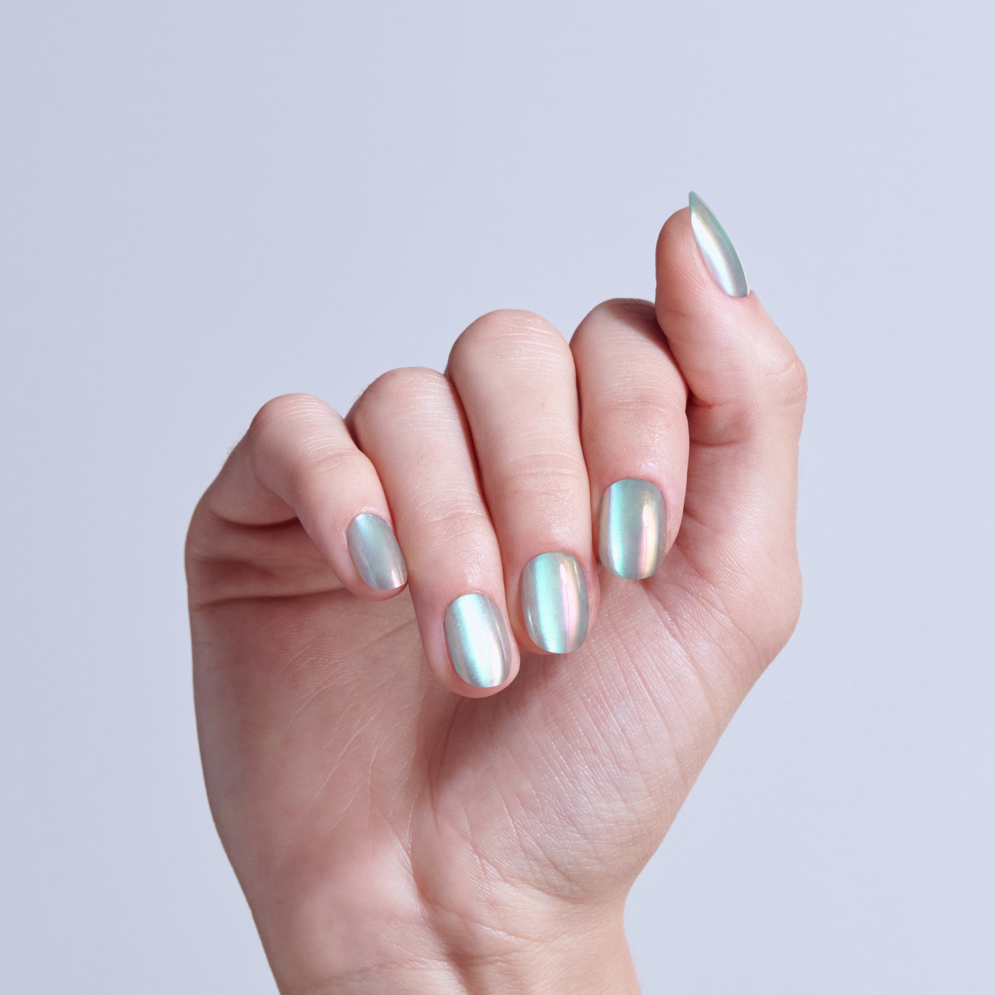 Kiss Glam Embellished Press On Fake Glue Nails - Celestique | Design, Blue, Short, Round official pack