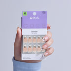 Kiss Core Design Press On Fake Glue Nails - Our Moment | French Tips, White, Medium, Almond official pack