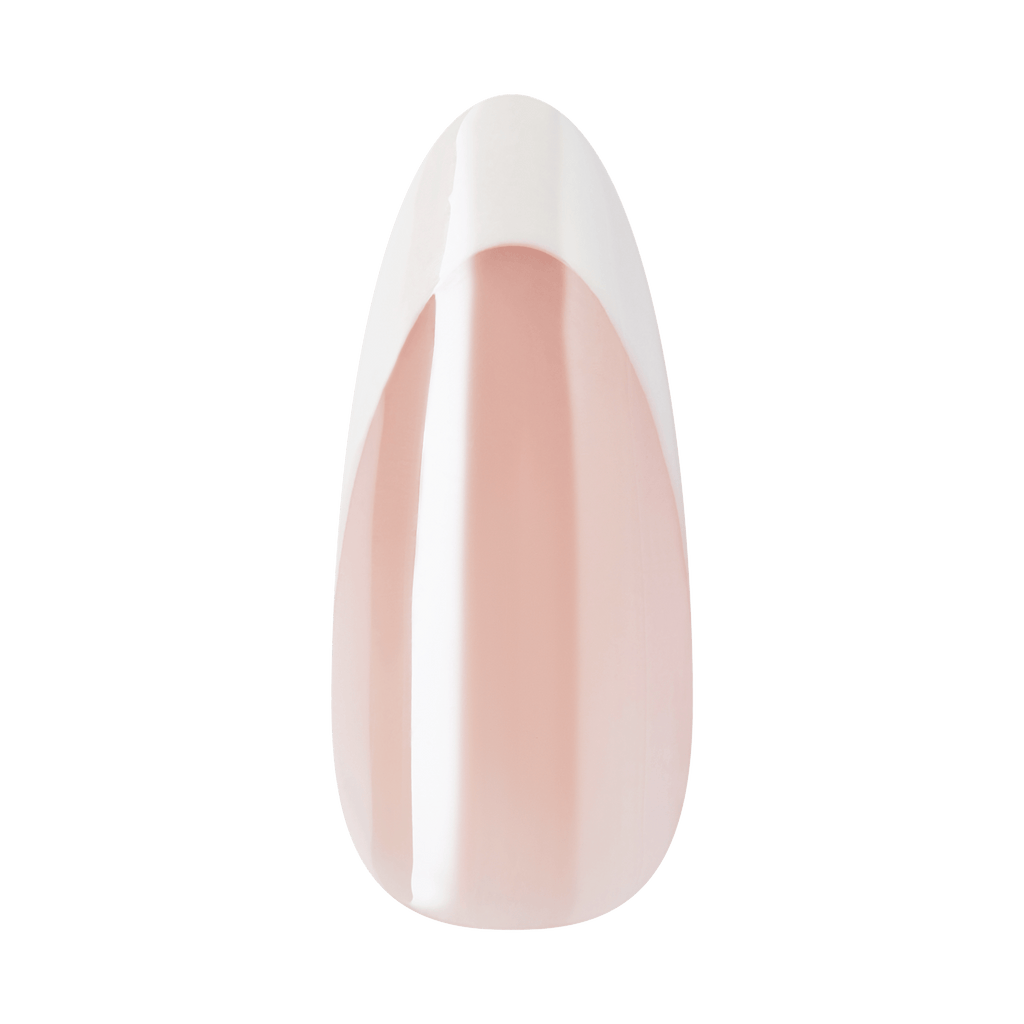 Kiss Core French Press On Fake Glue Nails - Fascinating | French Tips, White, Long, Almond official pack
