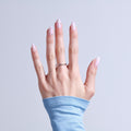 Kiss Glam 3D & Jewel Press On Fake Glue Nails  - Breeze of Bliss | Design, Pink, Medium, Almond official pack