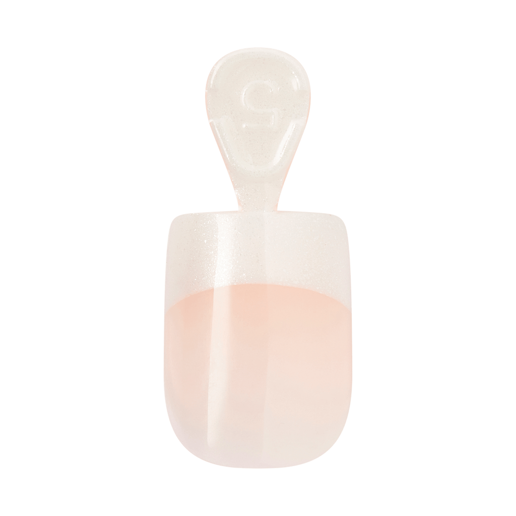 Kiss Core French Press On Fake Glue Nails - I Wish | French Tips, White, Real Short, Square official pack