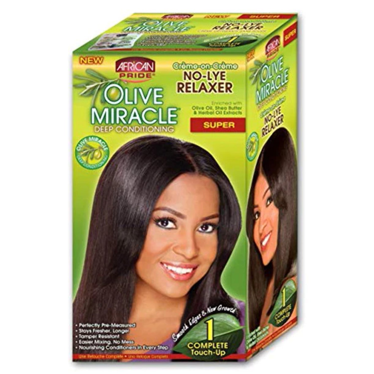 African Pride Olive Miracle Touch Up Deep Conditiong No Lye Realxer Super