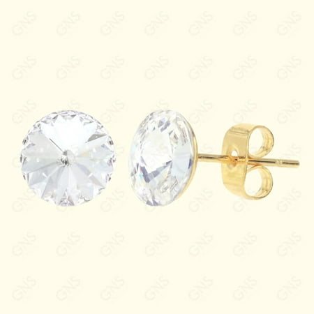 GNS - Gold Swarovski Stud Earrings (112208G)