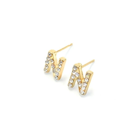 CL - FAB Gold Stone Initial Earring