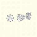 GNS - Round Silver Stud Earrings (CURD6S)