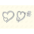 GNS - Silver Double Hearts Earrings (CZ144S)