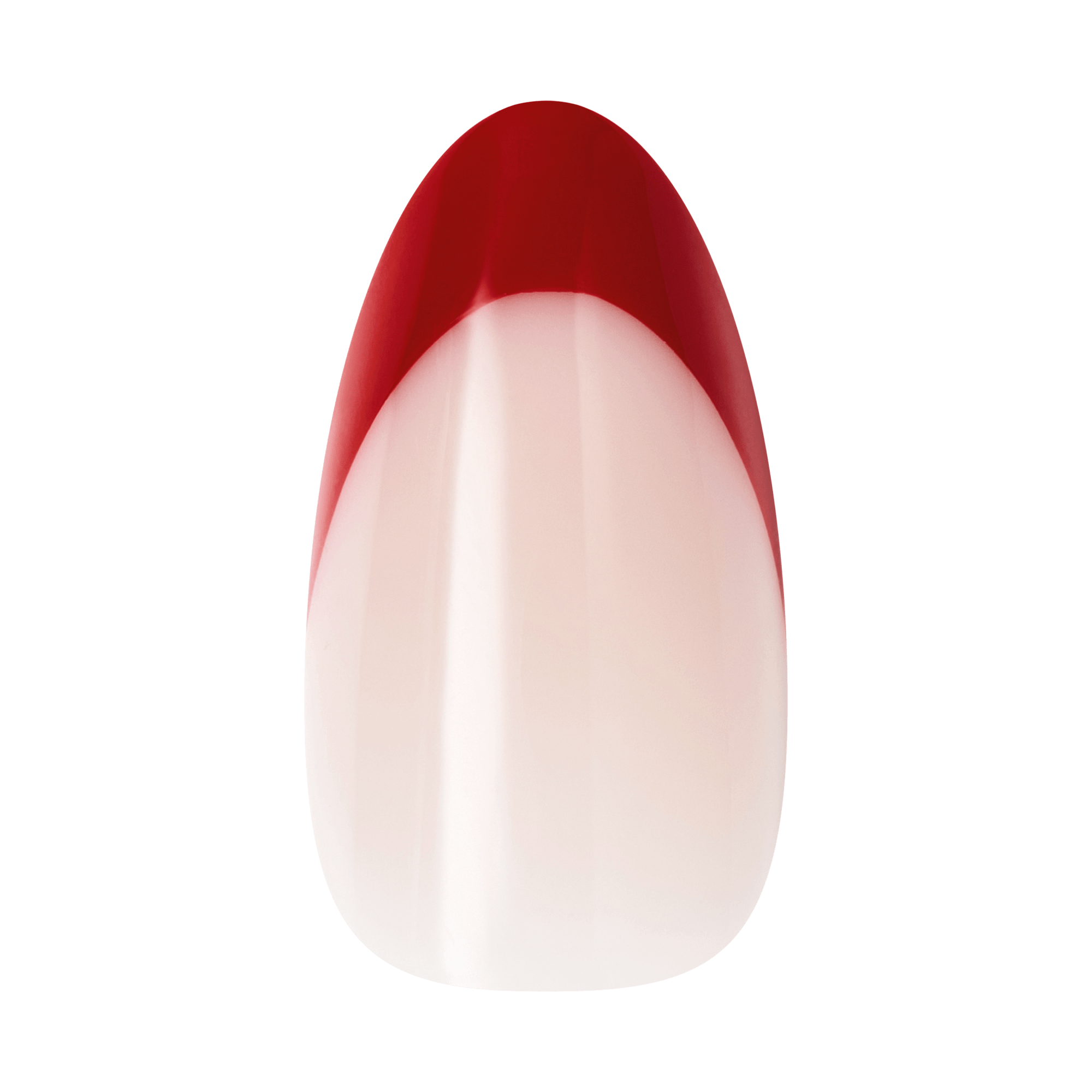 Kiss Core French Press On Fake Glue Nails - Optimistic | French Tips, Red, Medium, Almond official pack