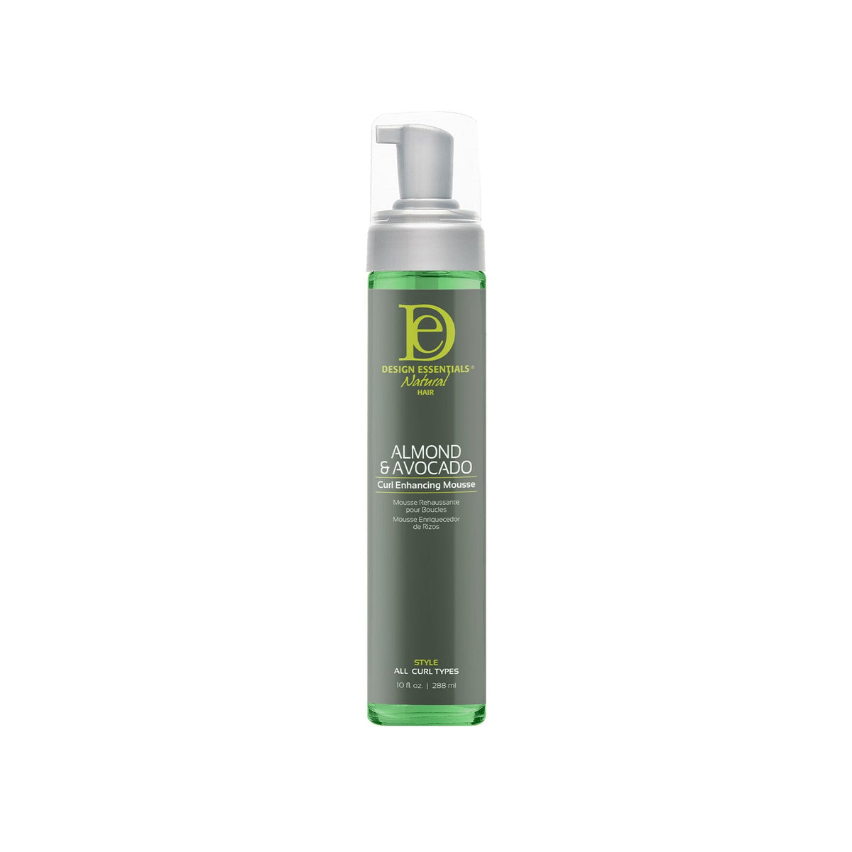 Design Essentials Almond & Avocado Curl Enhancing Mousse 10.0 oz — official pack photo 43125 (AA-CurlEnhancingMousse-10oz-FRONT-0124-WO.jpg) from designessentials.com