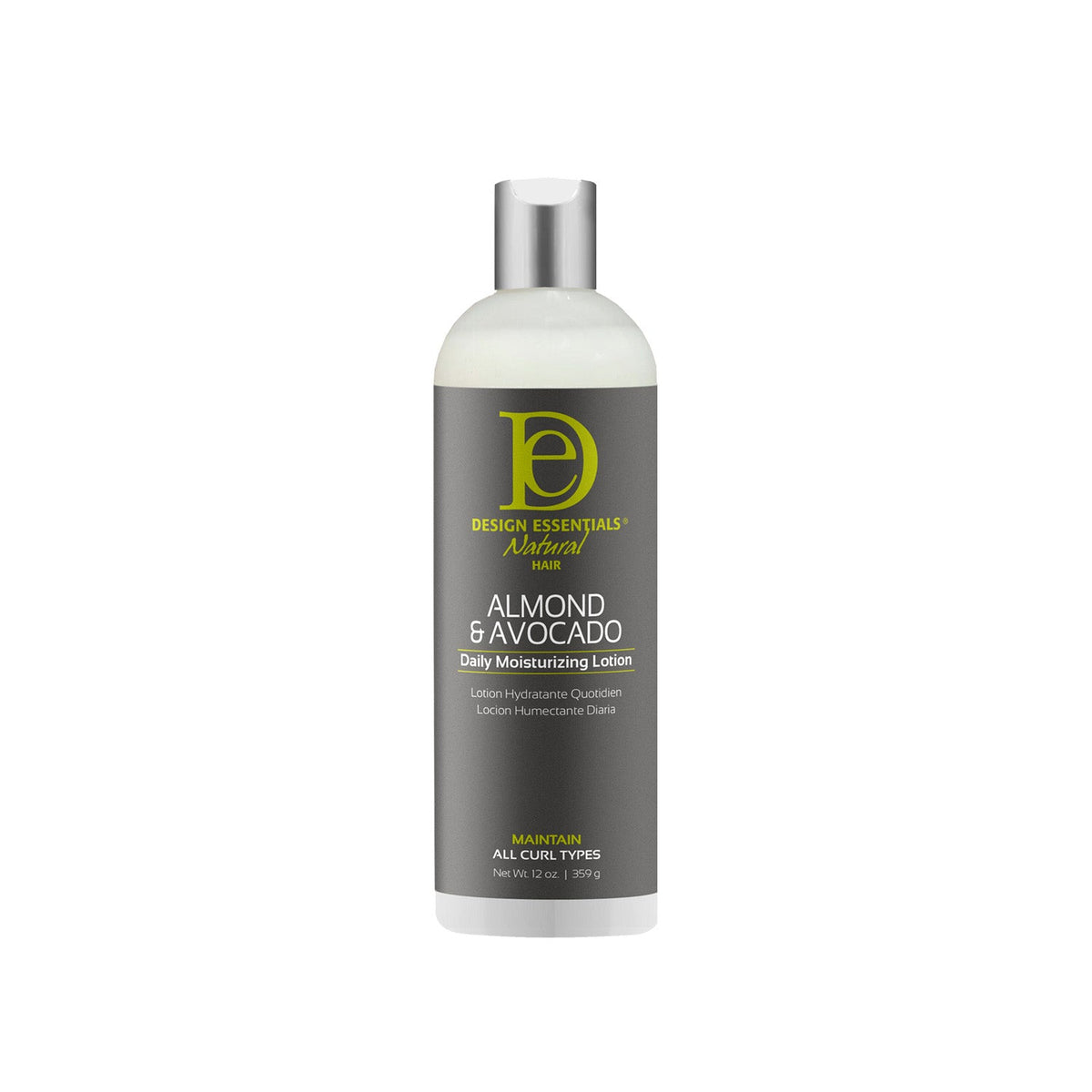 Design Essentials Almond & Avocado Daily Moisturizing Lotion 12oz — official pack photo 43115 (AA-DailyMoisturizingLotion-12oz-FRONT-WO-0523_1500x1500_2af86af5-7475-4ce1-8a8f-32364005d733.jpg) from designessentials.com