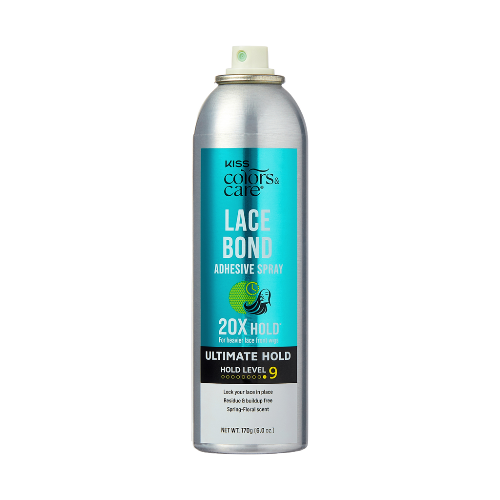 Kiss Colors & Care Lace Bond Spray | Ultimate Hold, Wig Adhesive Spray, Wig Glue, 6 oz, Hair Care official pack
