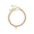 ARRIA Stacked Heart Anklet for Women - 14K Gold Plated & White Gold Tone official pack