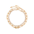 ARRIA Layered Butterfly Anklet for Women - 14K Gold Plated & White Gold Tone official pack