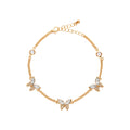 ARRIA Diamond Butterfly Trio Anklet for Women - 14K Gold Plated & White Gold Tone official pack