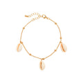 ARRIA Seashell Trio Charm Anklet for Women - 14K Gold Plated & White Gold Tone official pack