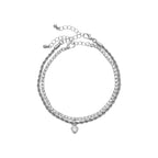 ARRIA Stacked Heart Anklet for Women - 14K Gold Plated & White Gold Tone official pack