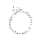ARRIA Layered Pearl Anklet for Women - 14K Gold Plated & White Gold Tone official pack