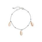 ARRIA Seashell Trio Charm Anklet for Women - 14K Gold Plated & White Gold Tone official pack