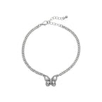 ARRIA Elegant Butterfly Charm Link Anklet for Women - 14K Gold Plated & White Gold Tone official pack