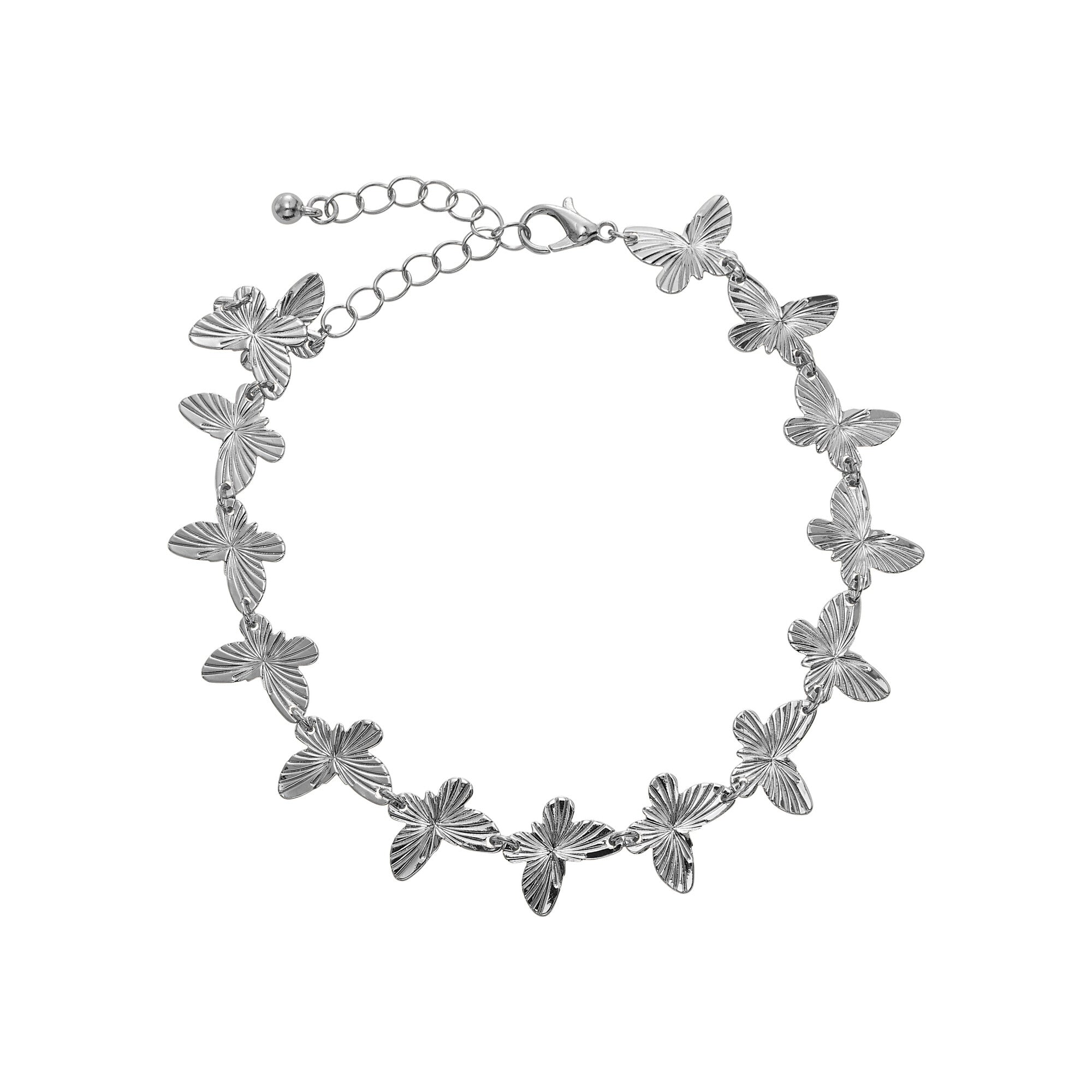 ARRIA Multi Butterfly Link Anklet for Women - 14K Gold Plated & White Gold Tone official pack