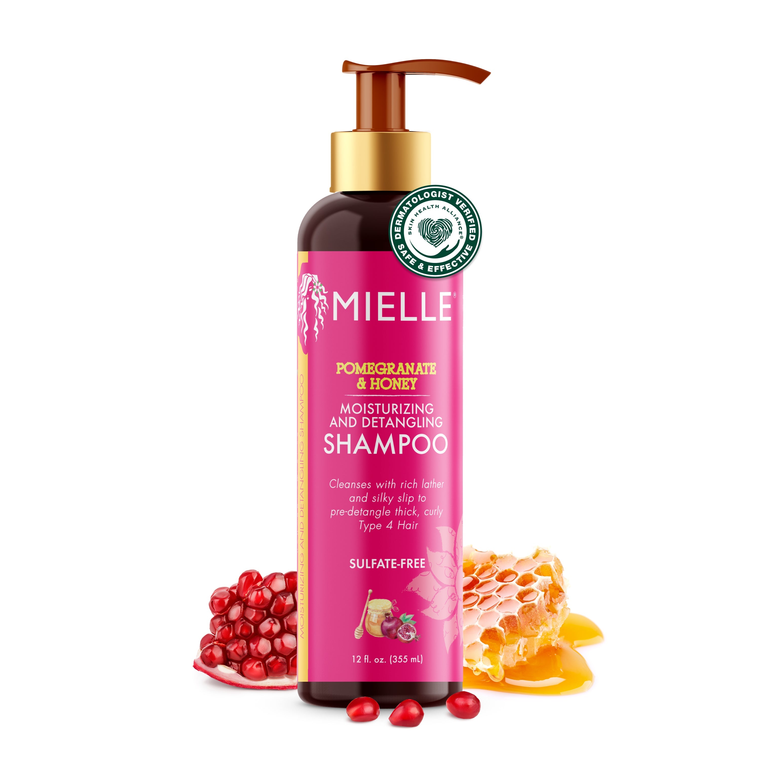 Mielle Pome&Honey Moisturizing Detangle Shampoo 12 Oz — official pack photo 80897000 (B07GZYV5ZX.MAIN.jpg) from mielleorganics.com