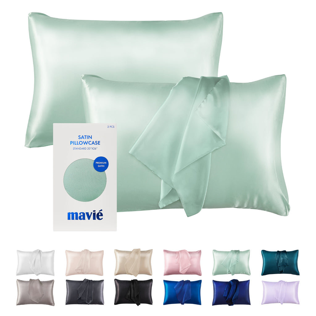 MAVIE Satin Pillowcase Set of 2 – Standard Size 20” x 26” official pack