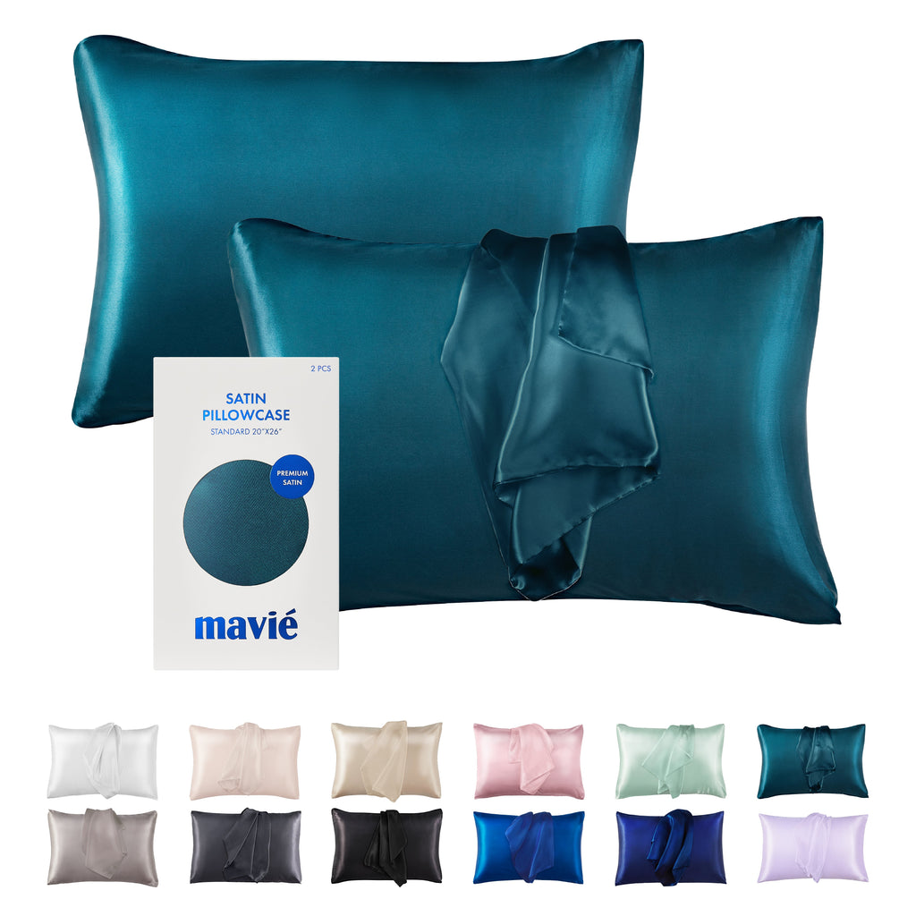 MAVIE Satin Pillowcase Set of 2 – Standard Size 20” x 26” official pack