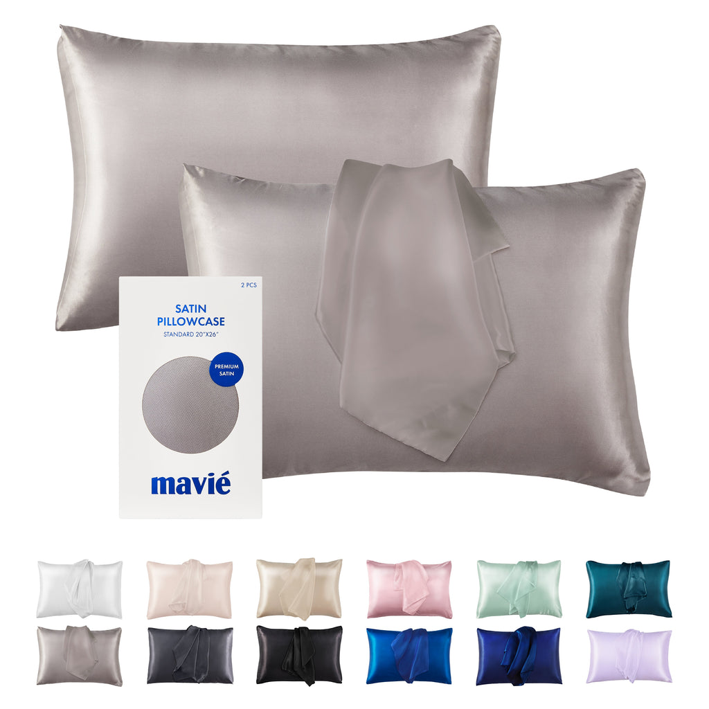 MAVIE Satin Pillowcase Set of 2 – Standard Size 20” x 26” official pack