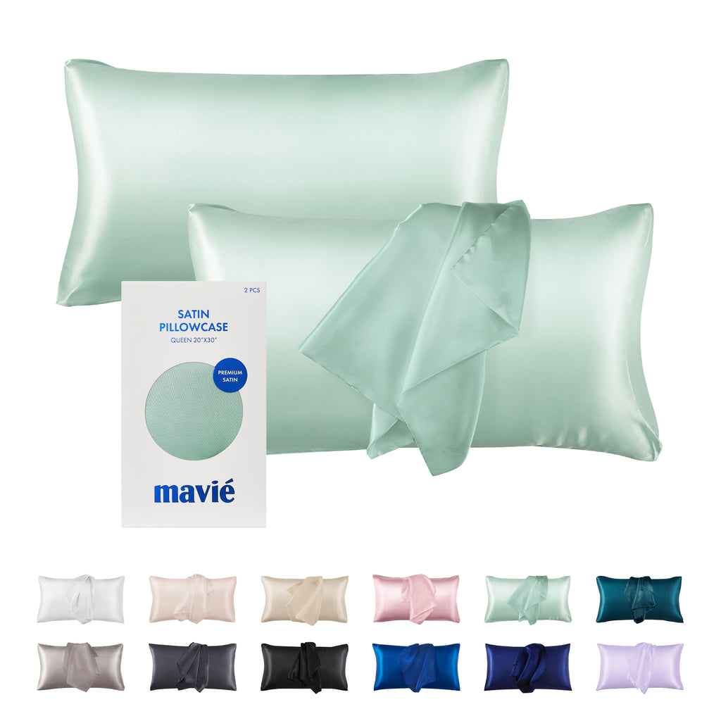 MAVIE Satin Pillowcase Set of 2 – Queen Size 20" x 30" official pack
