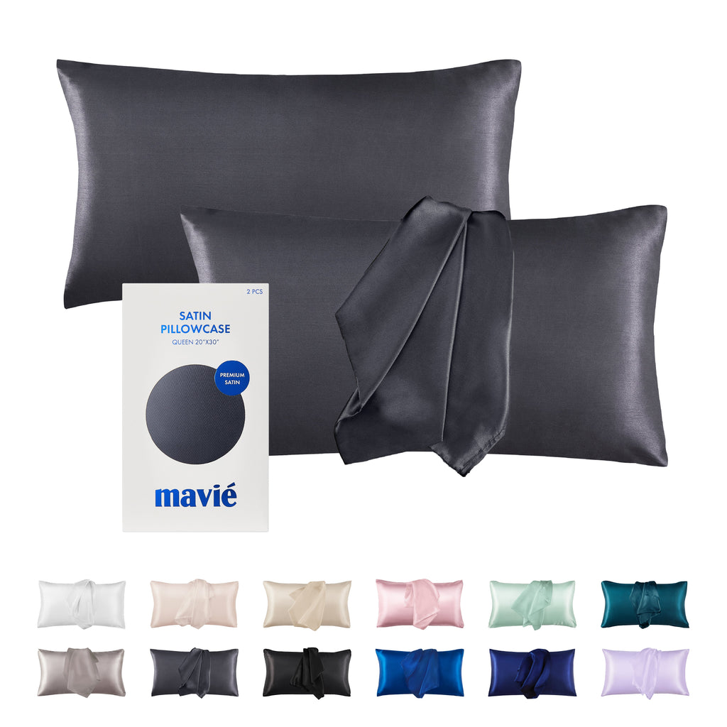 MAVIE Satin Pillowcase Set of 2 – Queen Size 20" x 30" official pack
