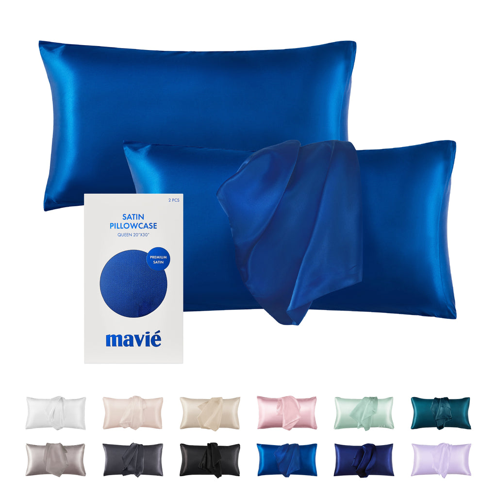 MAVIE Satin Pillowcase Set of 2 – Queen Size 20" x 30" official pack