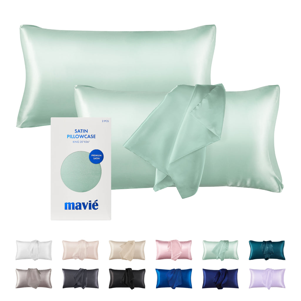 MAVIE Satin Pillowcase Set of 2 – King Size 20" x 36" official pack