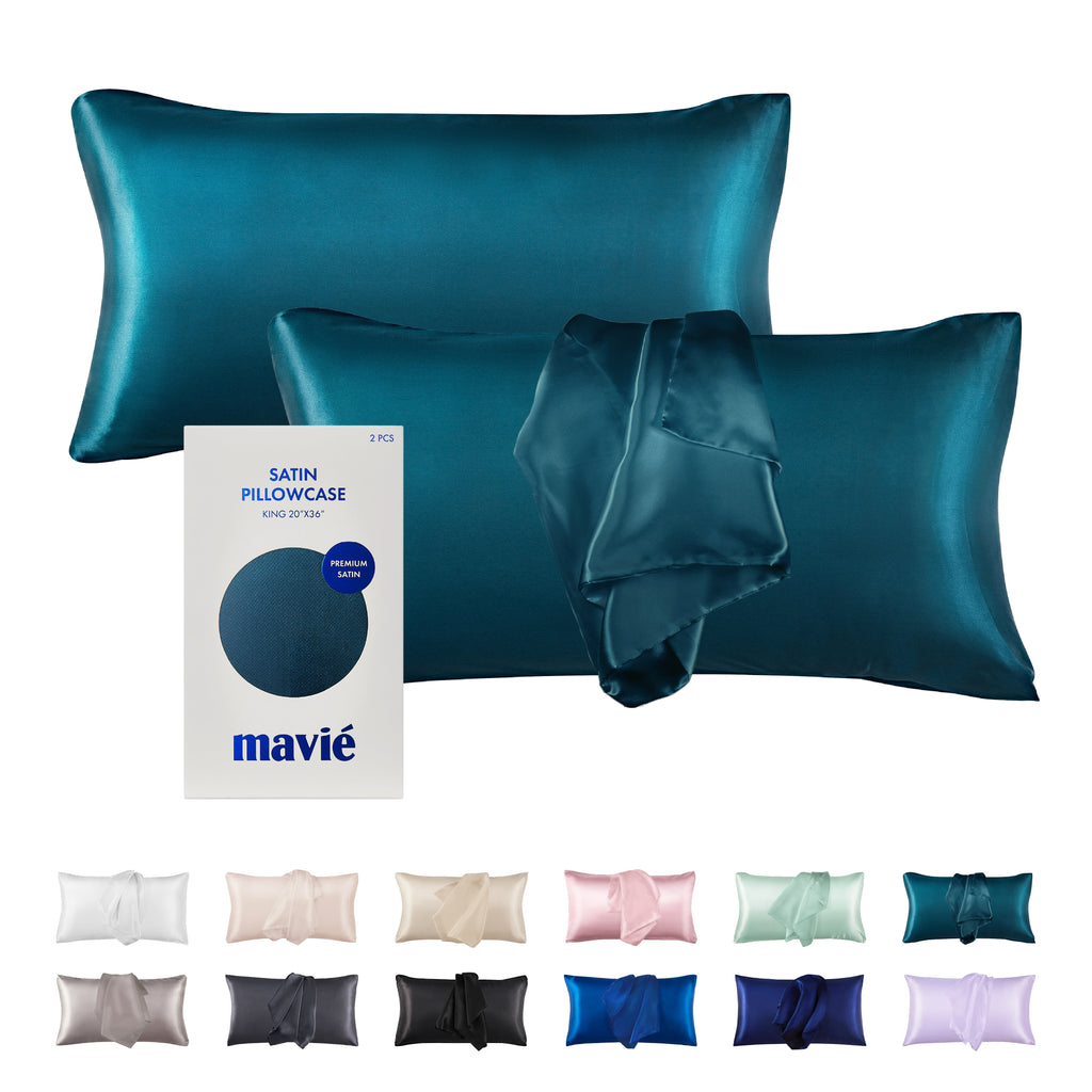 MAVIE Satin Pillowcase Set of 2 – King Size 20" x 36" official pack