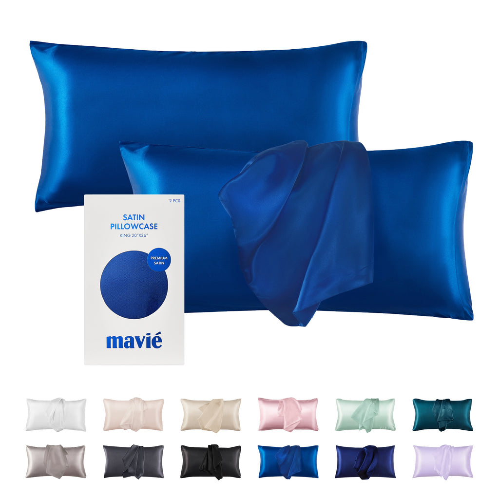 MAVIE Satin Pillowcase Set of 2 – King Size 20" x 36" official pack