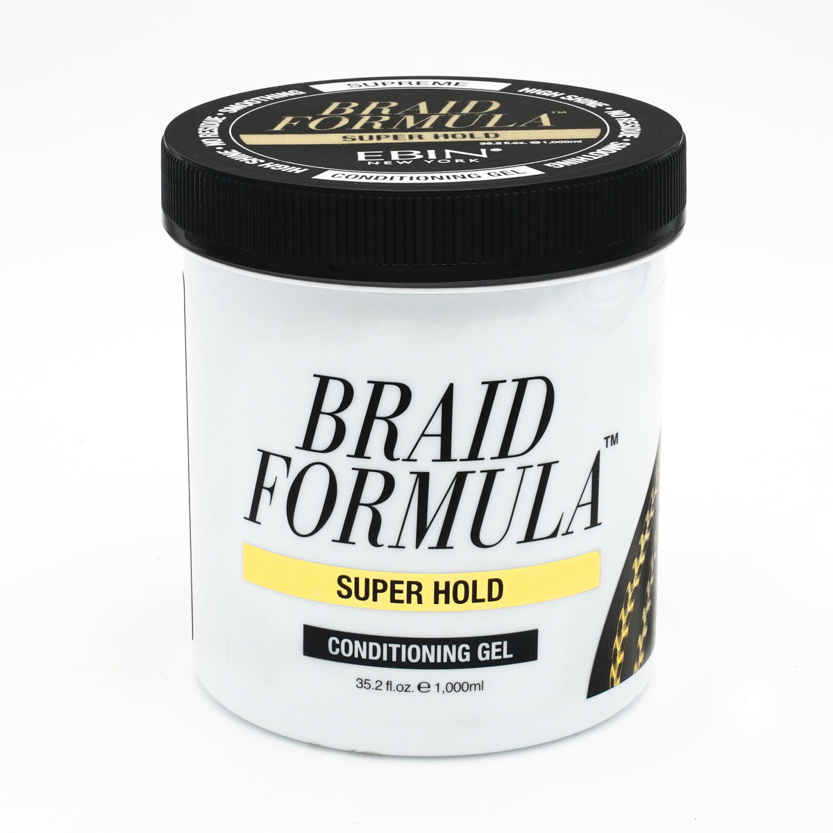 Mill's Beauty Supply EBIN Braid Formula Conditioning Gel [Super Hold] 35.2oz — official pack photo BFPH1000 (BFPH1000_Front.jpg) from ebinnewyork.com