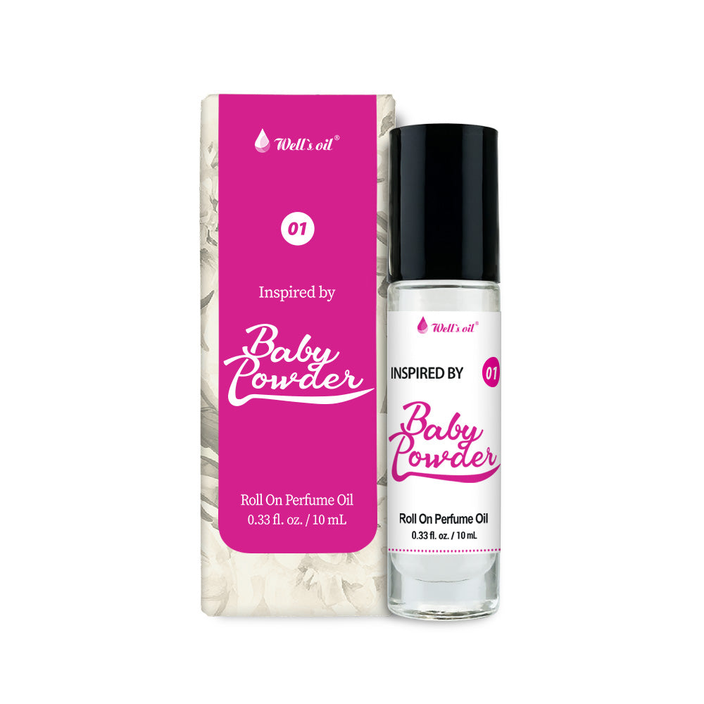 Wells Oil Premium Perfume Body Oil Baby Powder BR01E official pack — iwellus.com