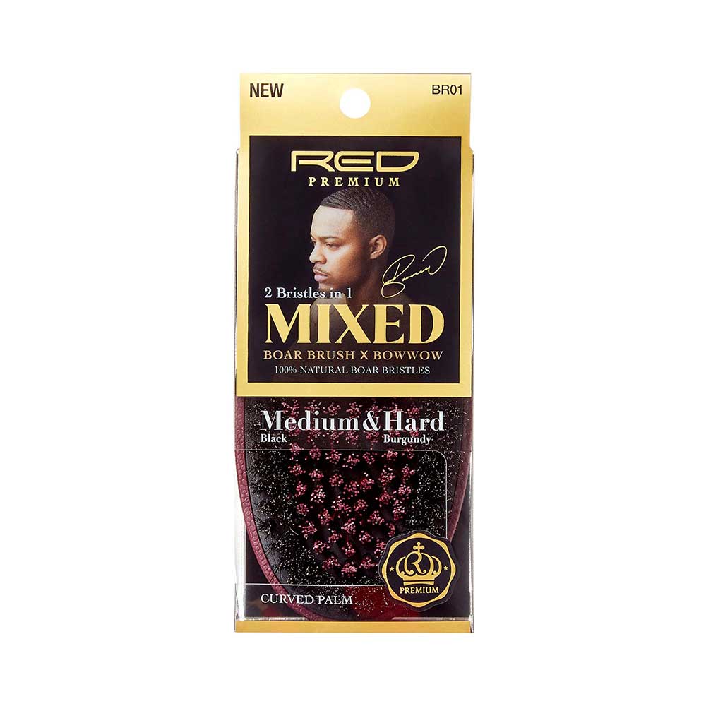 RED by KISS Mixed Boar Brush Medium & Hard Bristles official pack