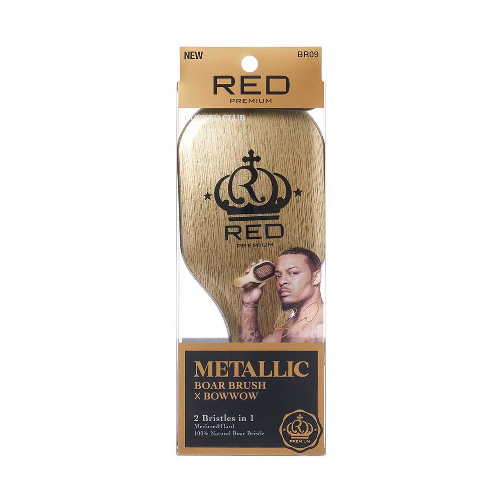RED by KISS BOW WOW X Metallic 2-in-1 Boar Brush official pack