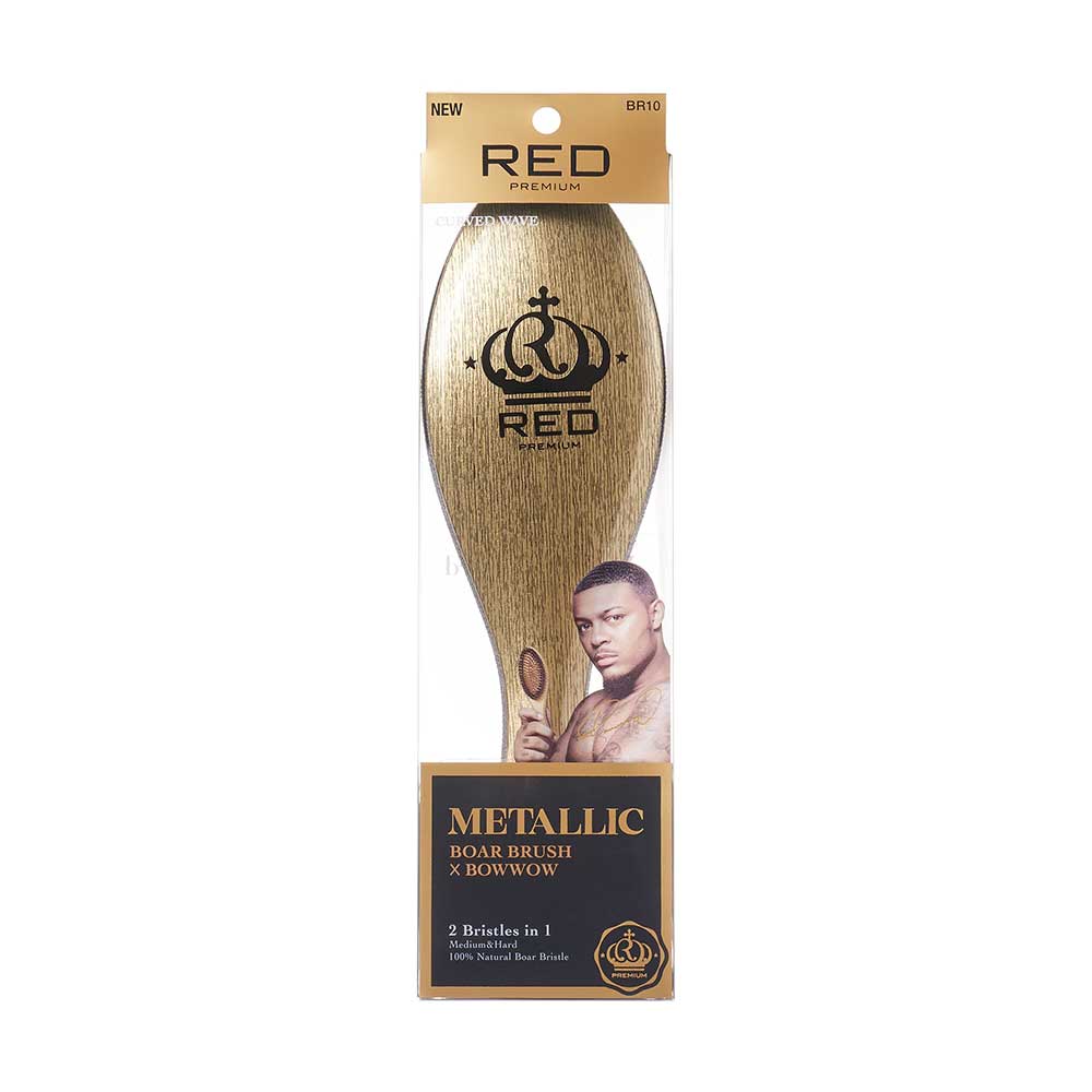 RED by KISS BOW WOW X Metallic 2-in-1 Boar Brush official pack