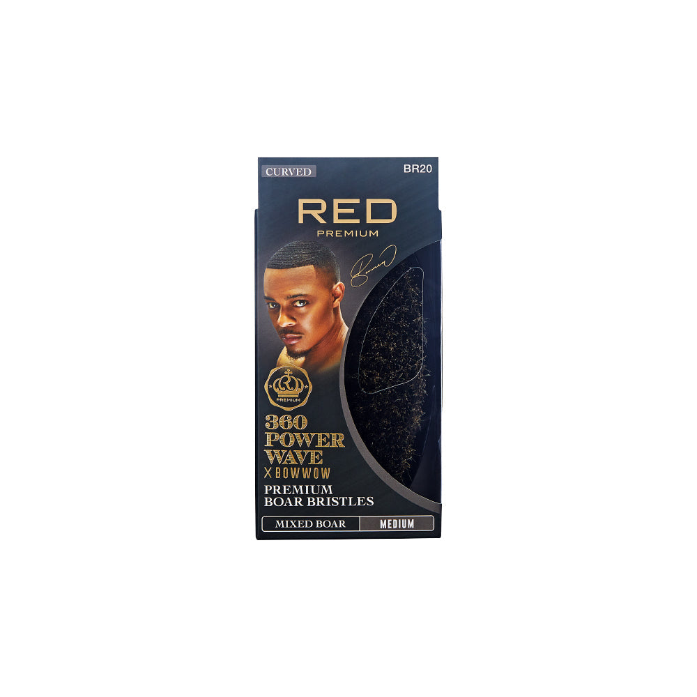 RED by KISS BOW WOW X 360 Power Wave Medium Boar Brush official pack