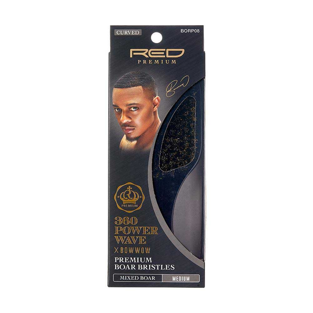 RED by KISS BOW WOW X 360 Power Wave Medium Boar Brush official pack