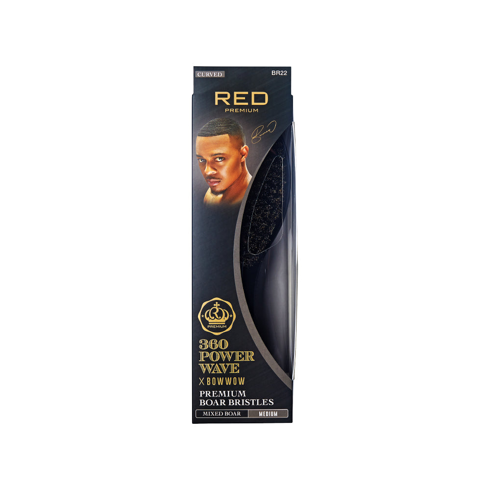 RED by KISS BOW WOW X 360 Power Wave Medium Boar Brush official pack