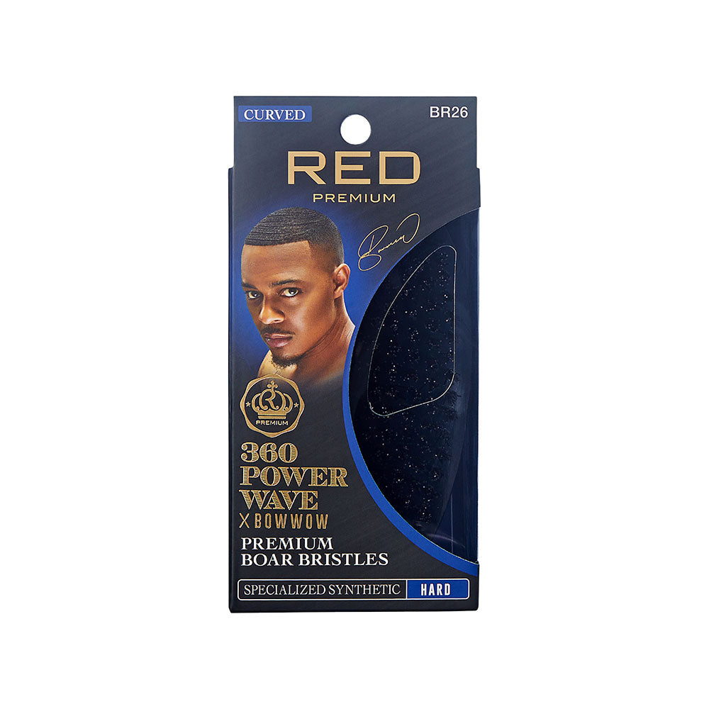 RED by KISS BOW WOW X 360 Power Wave Medium Hard Boar Brush official pack