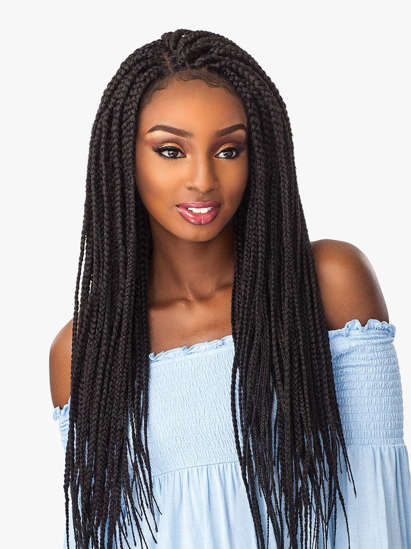 Sensationnel CLOUD 9 4X4 BOX BRAID LARGE BRAIDED LACE PARTING WIG — official style photo (BoxBraidLarge_01.jpg) from sensationnel.com