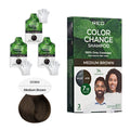 RED by KISS Natural Herbal Color Change Shampoo - Permanent Hair Dye with Herbal Extracts, 100% Gray Coverage in 7-10 Minutes - Medium Brown official pack