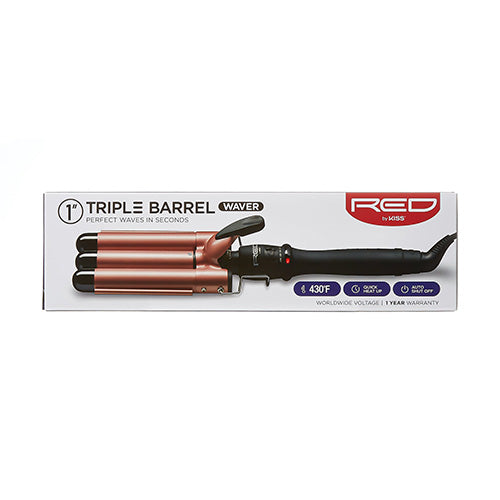 RED by KISS 1" Triple Barrel Waver - RED TRIPLE BARREL WAVER 1" official pack